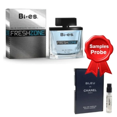Bi-Es Fresh Zone 100 Ml + Perfume Sample Spray Chanel Bleu De Chanel 3 Bi-Es Fresh Zone 100 Ml + Perfume Sample Spray Chanel Bleu De Chanel