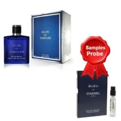 Chatler Blue Ray 100 Ml + Perfume Sample Spray Chanel Bleu De Chanel