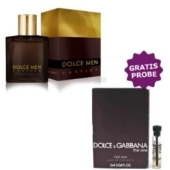 Chatler Dolce Men Gold 100 Ml + Perfume Sample Spray Dolce Gabbana The One Men