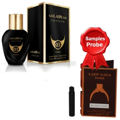Chatler Go Lady Go 100 Ml + Perfume Sample Spray Lady Gaga Fame 3 Chatler Go Lady Go 100 Ml + Perfume Sample Spray Lady Gaga Fame