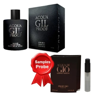 Chatler Acqua Gil Proof Men 100 Ml + Perfume Sample Spray Armani Acqua Profumo 3 Chatler Acqua Gil Proof Men 100 Ml + Perfume Sample Spray Armani Acqua Profumo