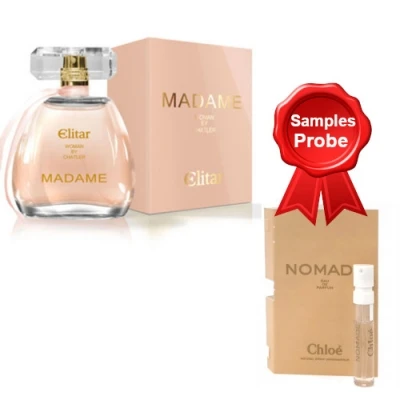 Chatler Elitar Madame 100 Ml + Perfume Sample Spray Chloe Nomade 3 Chatler Elitar Madame 100 Ml + Perfume Sample Spray Chloe Nomade