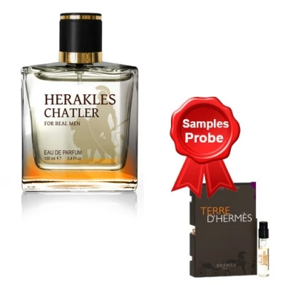Chatler Herakles 100 Ml + Perfume Sample Spray Hermes Terre D'Hermes 3 Chatler Herakles 100 Ml + Perfume Sample Spray Hermes Terre D'Hermes