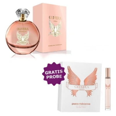 Chatler Olivera Woman 100 Ml + Perfume Sample Spray Paco Rabanne Olympea 3 Chatler Olivera Woman 100 Ml + Perfume Sample Spray Paco Rabanne Olympea
