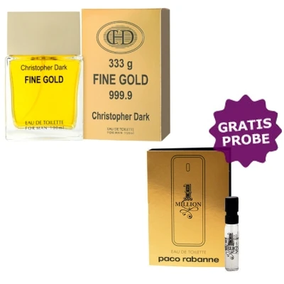Christopher Dark Fine Gold 100 Ml + Perfume Sample Spray Paco Rabanne 1 Million 3 Christopher Dark Fine Gold 100 Ml + Perfume Sample Spray Paco Rabanne 1 Million