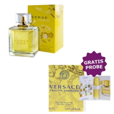 Cote Azur Verse Gold 100 Ml + Perfume Sample Versace Yellow Diamond 3 Cote Azur Verse Gold 100 Ml + Perfume Sample Versace Yellow Diamond
