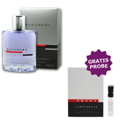 Cote Azur Panamera 100 Ml + Perfume Sample Spray Prada Luna Rossa 3 Cote Azur Panamera 100 Ml + Perfume Sample Spray Prada Luna Rossa