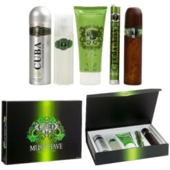 Cuba Must Have Green - Set For Men, 2 X Eau De Toilette, Showergel, Aftershave, Deospray