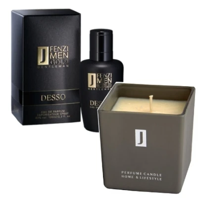 JFenzi Desso Gold Gentleman - Promotional Set, Eau De Parfum For Men, Natural Soy Candle 3 JFenzi Desso Gold Gentleman - Promotional Set, Eau De Parfum For Men, Natural Soy Candle