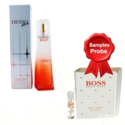 JFenzi Desso White Woman 100 Ml + Perfume Sample Spray Hugo Boss Orange Women