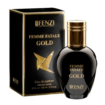 JFenzi Femme Fatale Gold 100 Ml + Perfume Sample Spray Lady Gaga Fame 4 JFenzi Femme Fatale Gold 100 Ml + Perfume Sample Spray Lady Gaga Fame - Image 2