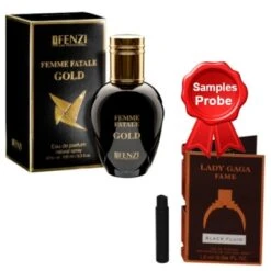 JFenzi Femme Fatale Gold 100 Ml + Perfume Sample Spray Lady Gaga Fame