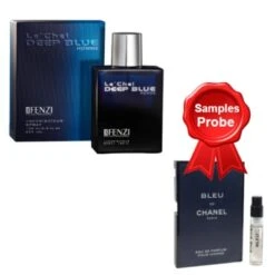 JFenzi Le Chel Deep Blue Homme 100 Ml + Perfume Sample Spray Chanel Bleu De Chanel
