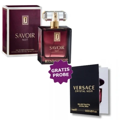 JFenzi Savoir Nuit 100 Ml + Perfume Sample Spray Versace Crystal Noir 3 JFenzi Savoir Nuit 100 Ml + Perfume Sample Spray Versace Crystal Noir