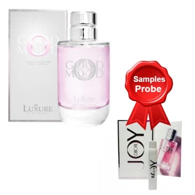 Luxure Good Mood 100 Ml + Perfume Sample Spray Joy By Dior 3 Luxure Good Mood 100 Ml + Perfume Sample Spray Joy By Dior