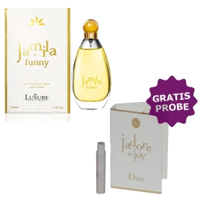Luxure Jamila Funny 100 Ml + Perfume Sample Spray Dior Jadore In Joy 3 Luxure Jamila Funny 100 Ml + Perfume Sample Spray Dior Jadore In Joy
