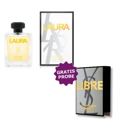 Luxure Laura 100 Ml + Perfume Sample Spray Yves Saint Laurent Libre 3 Luxure Laura 100 Ml + Perfume Sample Spray Yves Saint Laurent Libre