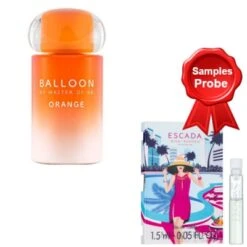 New Brand Master NB Balloon Orange 100 Ml + Perfume Sample Escada Miami Blossom
