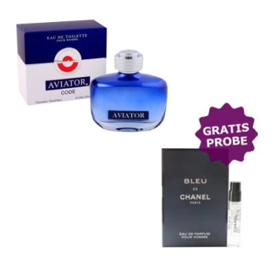 Paris Bleu Aviator Code 100 Ml + Perfume Sample Spray Chanel Bleu De Chanel 3 Paris Bleu Aviator Code 100 Ml + Perfume Sample Spray Chanel Bleu De Chanel