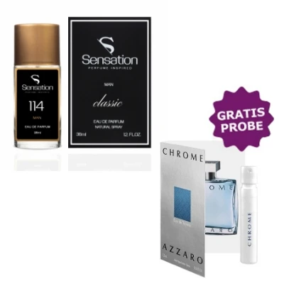 Sensation No.114, 36 Ml + Perfume Sample Spray Azzaro Chrome 3 Sensation No.114, 36 Ml + Perfume Sample Spray Azzaro Chrome